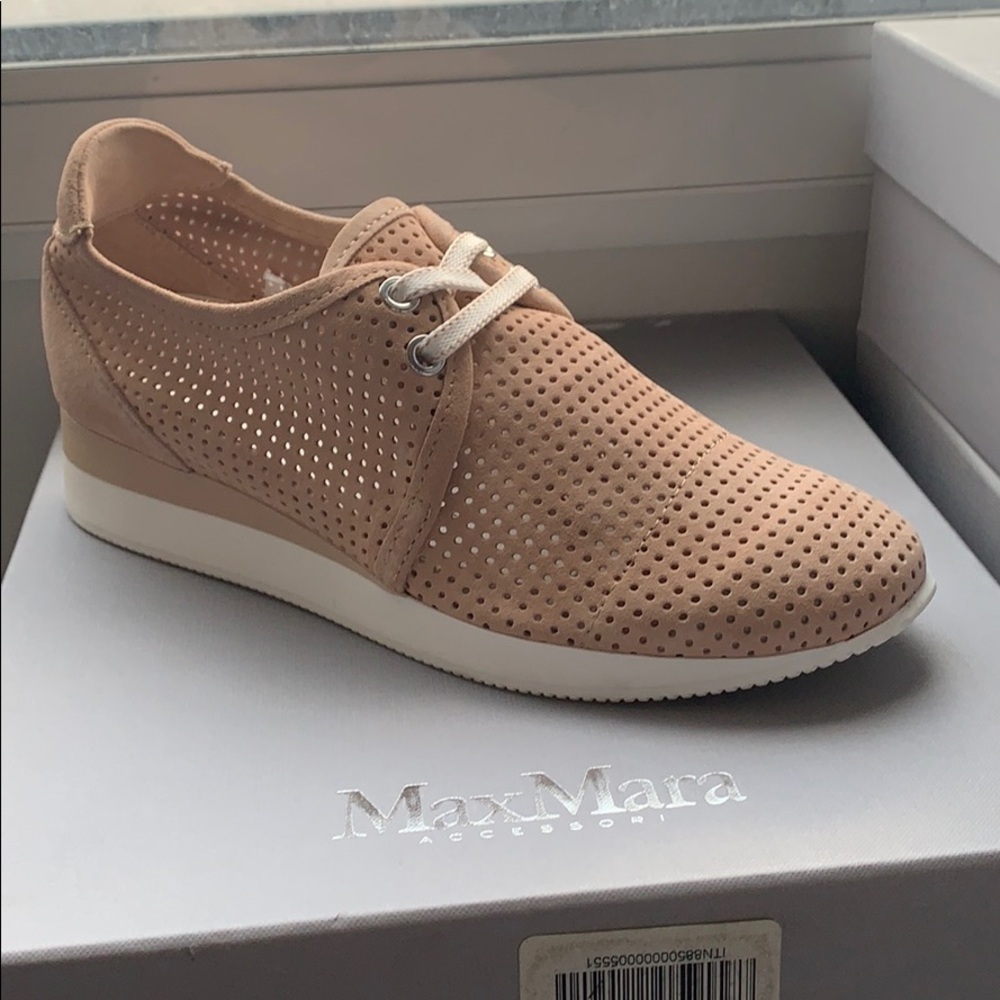 NEW MAXMARA MM41 Nude  Suede Sneakers Shoes